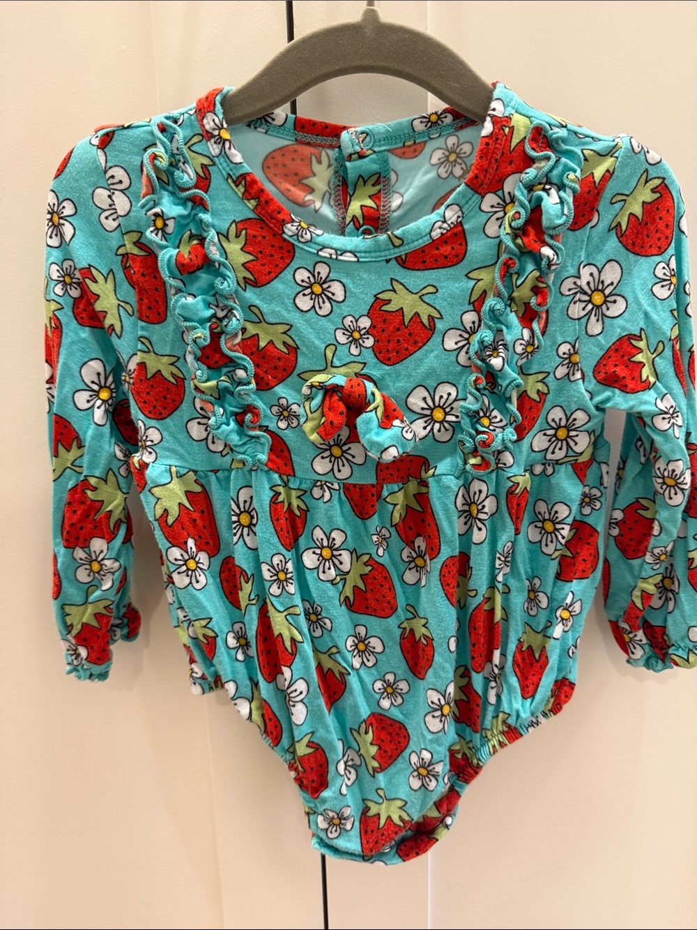 Strawberry Ruffle Baby Bodysuit 12-18mo